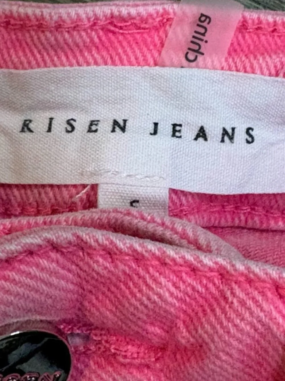 Risen Jeans Misty High-Rise Pink Denim Shorts Small